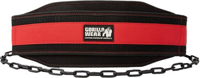 Gorilla Wear Nylon Dip Belt - Zwart / Rood