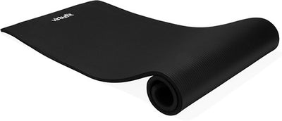 VirtuFit NBR Fitnessmat - 180 x 60 x 1,5 cm - Yogamat met Draagkoord - Zwart - Gratis Trainingsvideo's